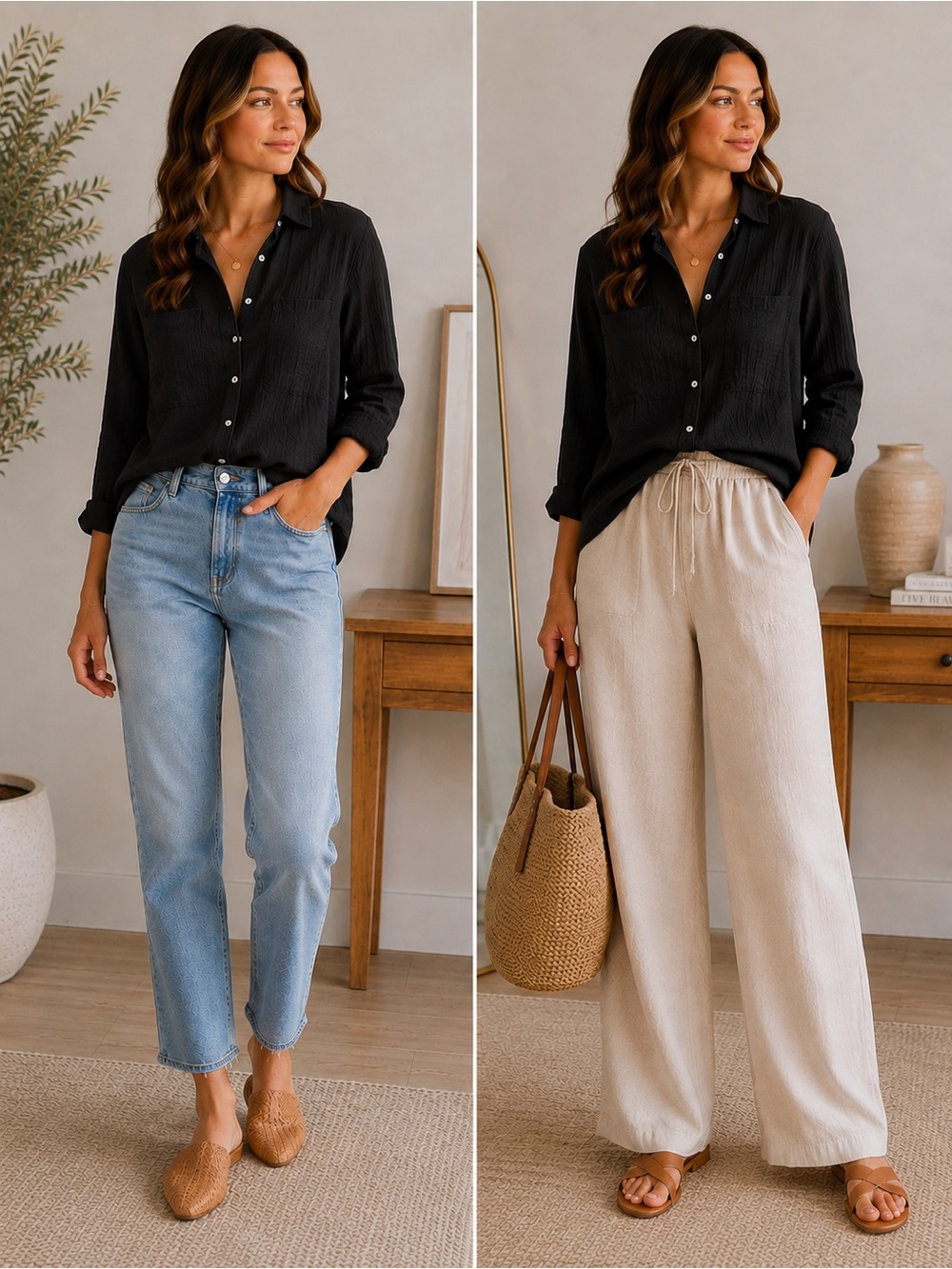 Rails Black Organic Cotton Gauze Button Down Shirt Blouse M